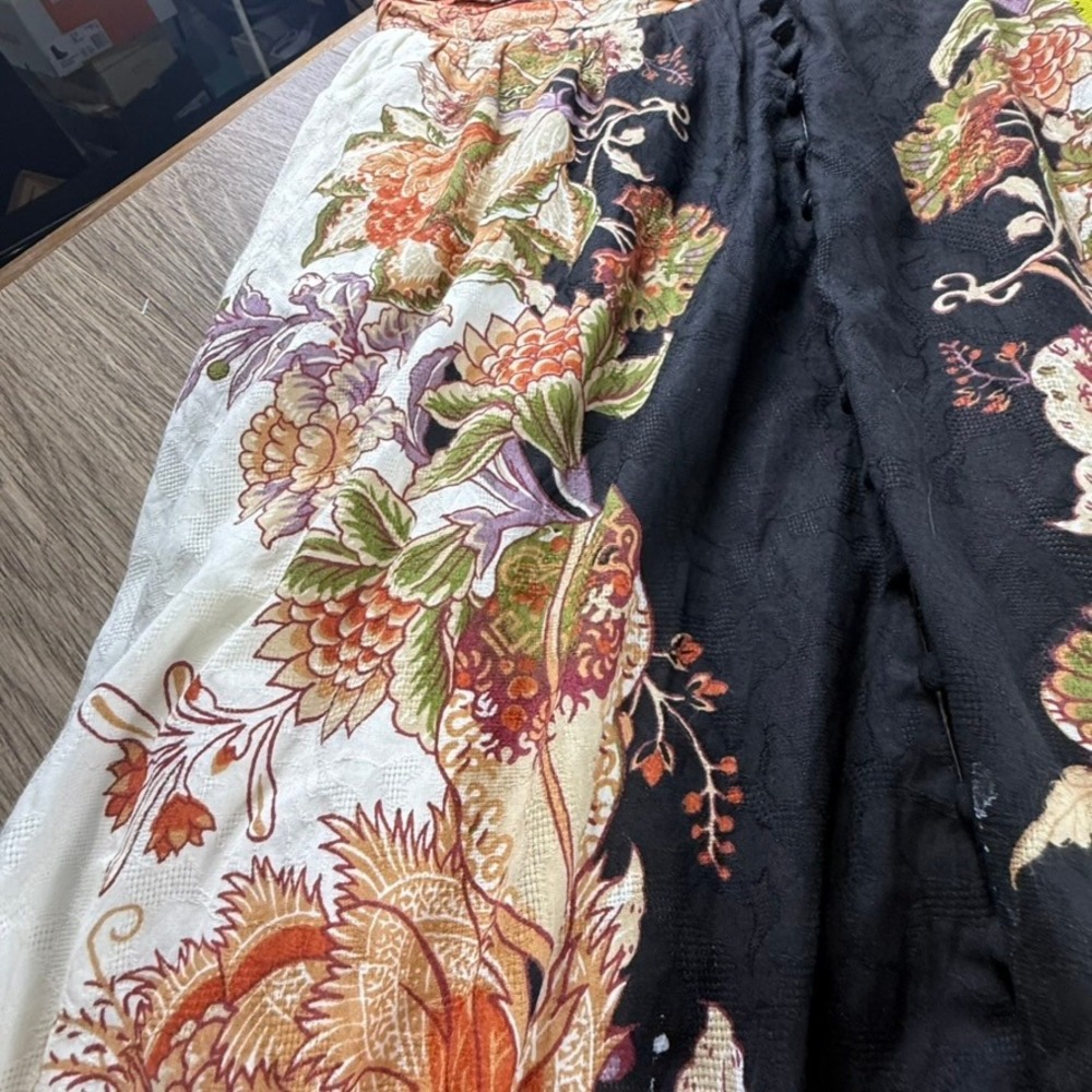 Anthropologie Katerina Button Front Floral Jacquard Dress Neutral Size M Boho - Picture 12 of 16